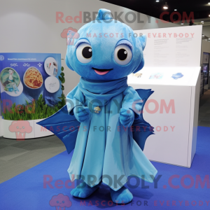 Blå guldfisk maskot kostume...