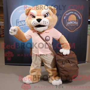 Peach Smilodon mascot...