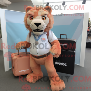 Peach Smilodon maskot...