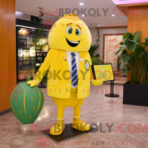 Gul spinat maskot kostume...