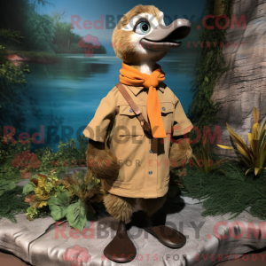 Brun Gosling maskot kostume...