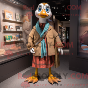 Brun Gosling maskot kostyme...