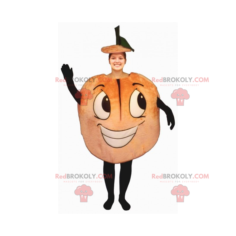 Fruitmascotte - Glimlachende perzik - Redbrokoly.com Fruitmascotte - Glimlachende perzik - Redbrokoly.com