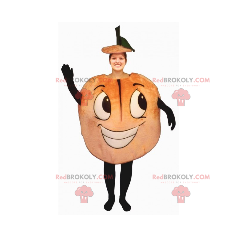 Mascotte de fruits - Pêche souriante - Redbrokoly.com