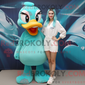 Teal Swans mascot costume...