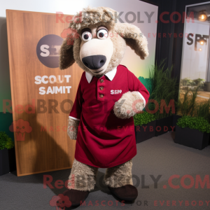 Maroon Suffolk Sheep mascot...