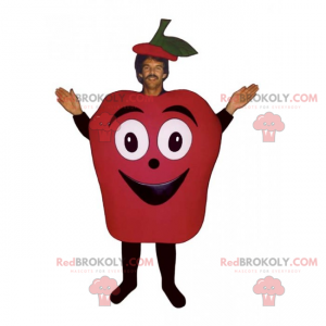 Mascote de frutas - maçã vermelha sorridente - Redbrokoly.com