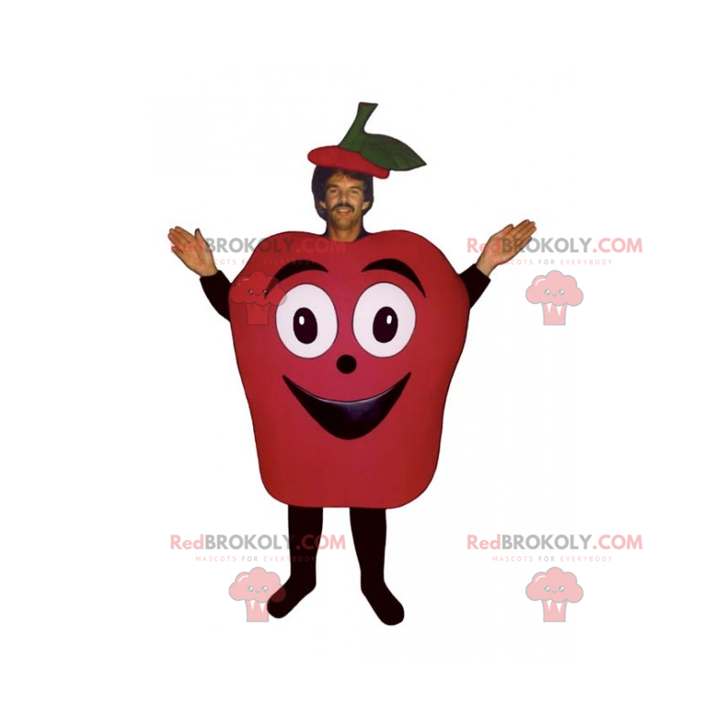 Fruchtmaskottchen - lächelnder roter Apfel - Redbrokoly.com