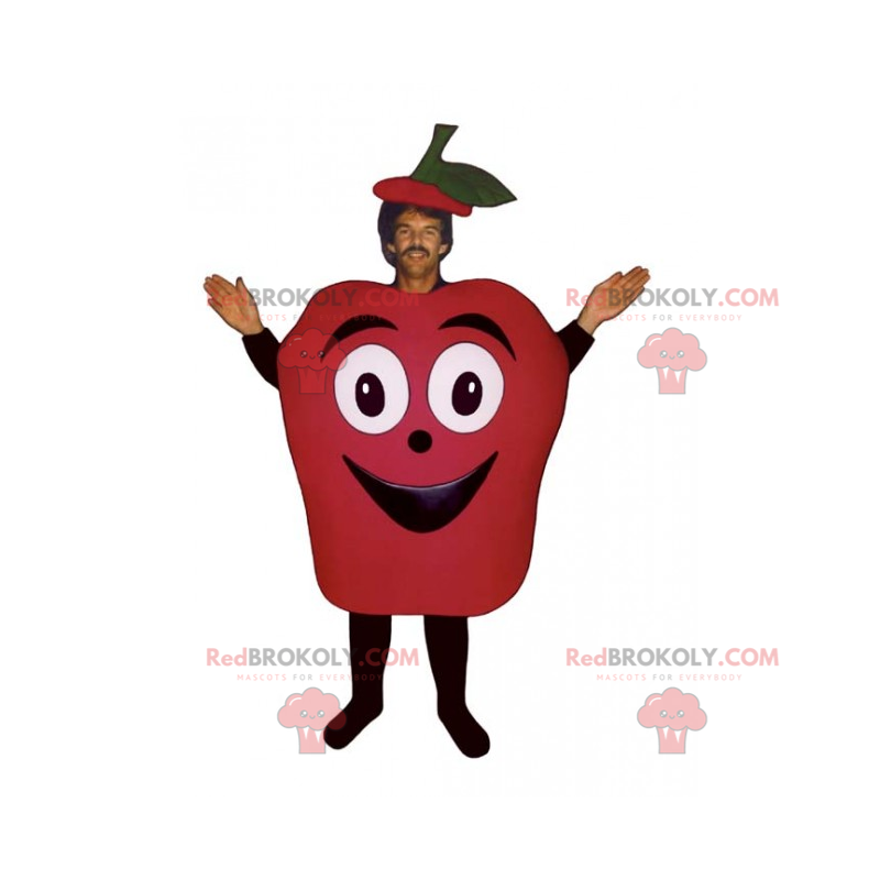 Mascotte della frutta - mela rossa sorridente - Redbrokoly.com