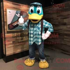 Teal Baa-mascottekostuum...