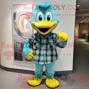 Teal Baa-mascottekostuum...