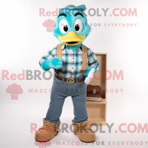 Teal Baa-mascottekostuum...