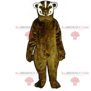 Mascotte de furet marron et blanc - Redbrokoly.com