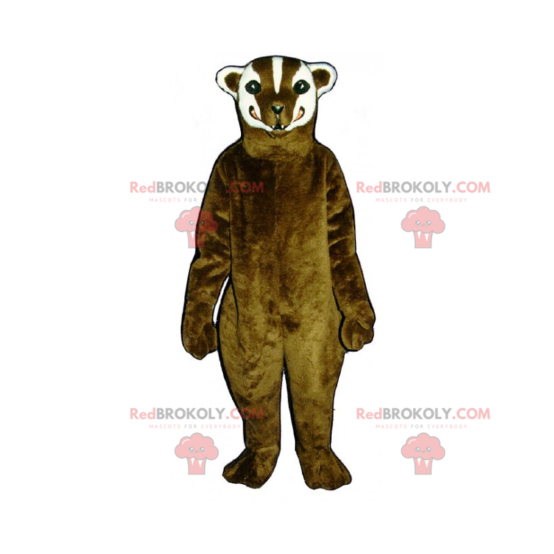 Brun og hvid ilder maskot - Redbrokoly.com