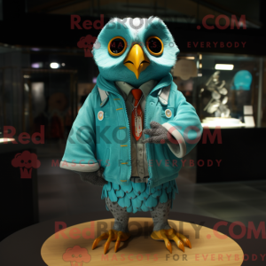 Turquoise Uil mascotte...