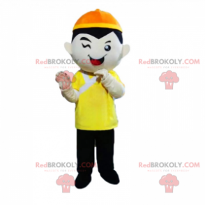 Boy mascot and wink - Redbrokoly.com