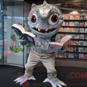 Sølv Piranha maskot kostume...