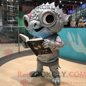 Sølv Piranha maskot kostume...
