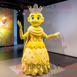 Yellow Queen mascot costume...