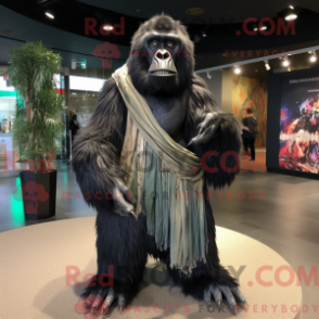 Máscara de gorila usada com uma máscara Maxi e óculos de sol - Gorilas mascotes - REBROKO_252239 - RedBrokoly.com