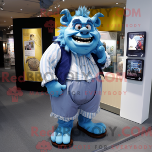 Blue Ogre maskotdraktfigur...
