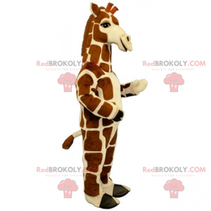Giraffe maskot med firkantede flekker - Redbrokoly.com