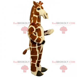 Giraffenmaskottchen mit quadratischen Flecken - Redbrokoly.com