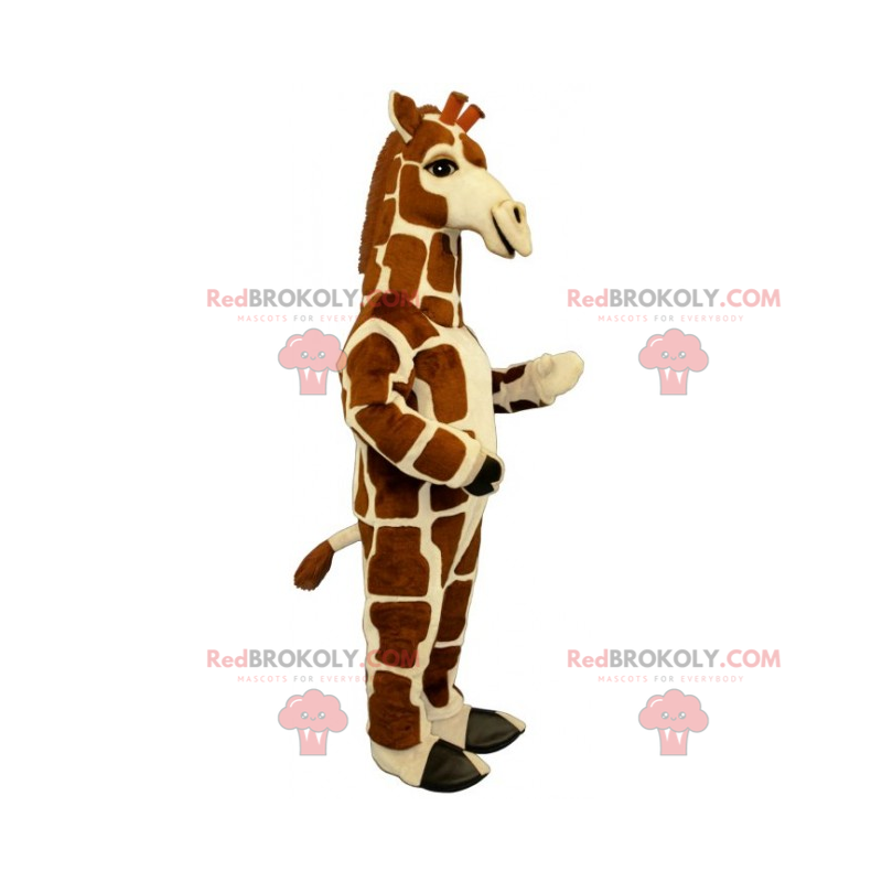 Giraffenmaskottchen mit quadratischen Flecken - Redbrokoly.com