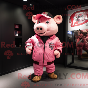 Pink Pig maskot kostume...