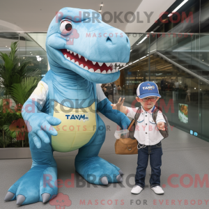 Cyan Tyrannosaurus maskot...