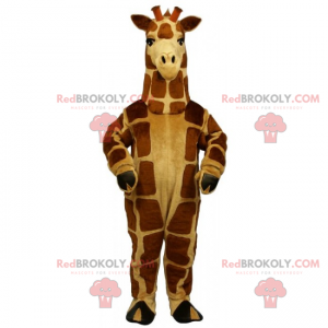 Brun och beige giraffmaskot - Redbrokoly.com