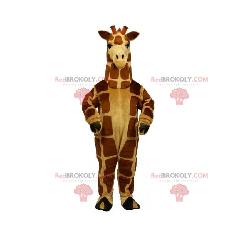 Braunes und beige Giraffenmaskottchen - Redbrokoly.com