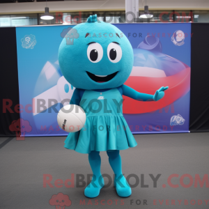 Teal Volleyball Ball mascot...