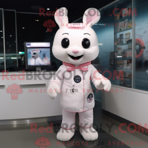 Wit roze mascottekostuum...