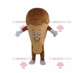 Coffee ice cream mascot with smiling face - Redbrokoly.com