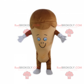 Coffee ice cream mascot with smiling face - Redbrokoly.com