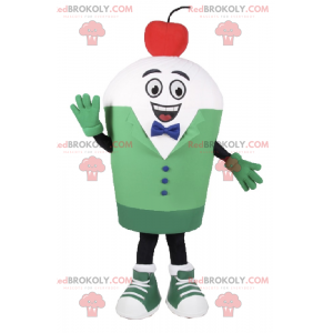 Mascotte de glace Sundae avec cerise - Redbrokoly.com