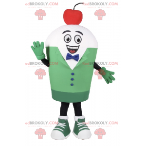 Sundae ice cream mascot with cherry - Redbrokoly.com