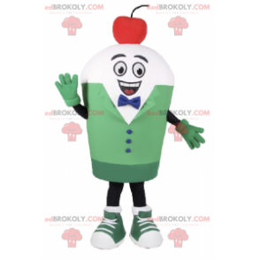 Mascote de sorvete sundae com cereja - Redbrokoly.com