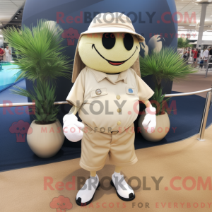 Cream Petanque Ball maskot...