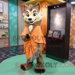 Tan Wolf mascottekostuum...