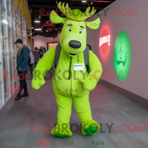 Lime grønn elg maskot drakt...
