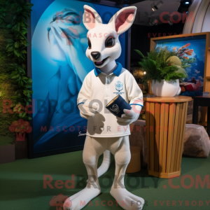 Hvid kænguru maskot kostume...