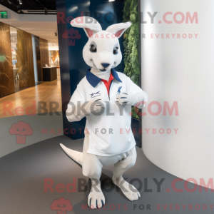 Hvid kænguru maskot kostume...