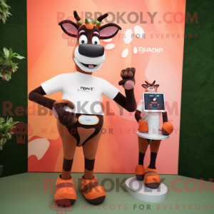 Peach Okapi-mascottekostuum...