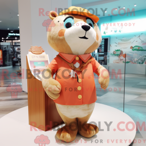 Peach Otter mascottekostuum...