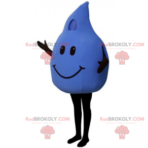 Mascotte goccia d'acqua con volto sorridente - Redbrokoly.com