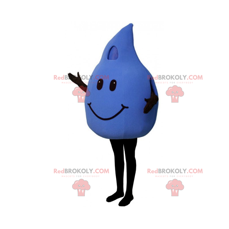 Waterdruppel mascotte met lachend gezicht - Redbrokoly.com