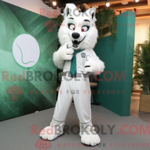 Witte Wolf mascottekostuum...