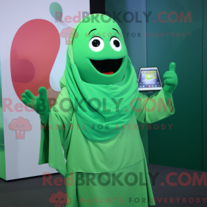 Grøn telefon maskot kostume...
